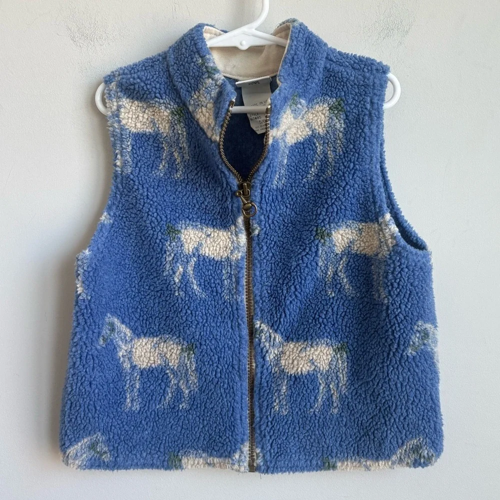 Hartstrings Sherpa Fleece Vest Kids 5/6 Made in USA